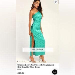 Teal satin lulus dress